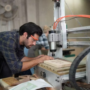 Man using cnc